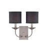 2-Light Pewter Wall Sconce with Charcoal Linen Shade by Millennium Lighting