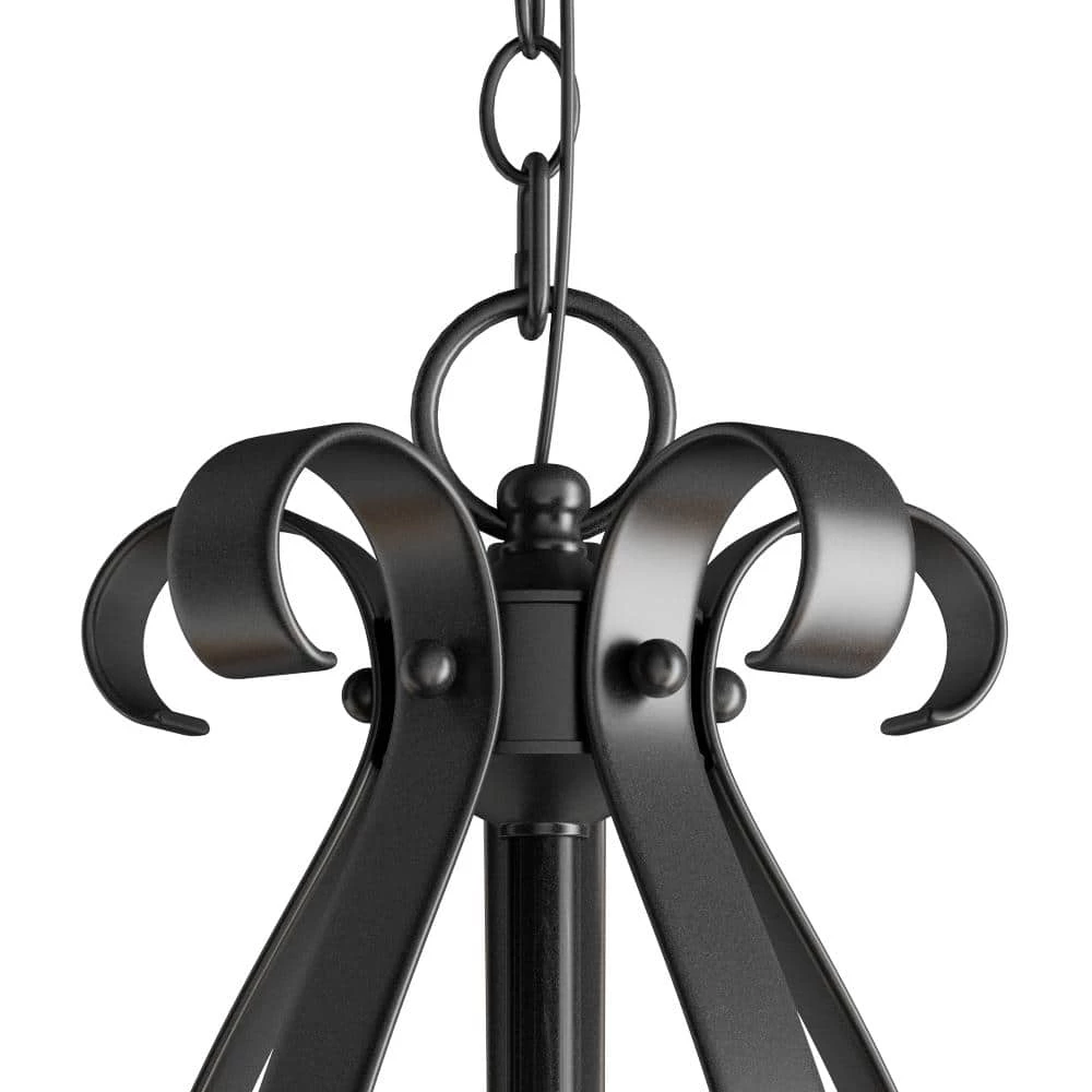 5-Light Burnished Gold Chandelier with Umber Swirl Glass by Millennium Lighting 2 5-Light Burnished Gold Chandelier with Umber Swirl Glass by Millennium Lighting - Image 2