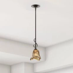 1-Light Burnished Gold Pendant with Umber Swirl Glass by Millennium Lighting -Millennium Lighting Shop burnished gold millennium lighting pendant lights 7121 bg 40 1000
