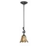 1-Light Burnished Gold Pendant with Umber Swirl Glass by Millennium Lighting