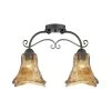 2-Light Burnished Gold Pendant with Umber Swirl Glass by Millennium Lighting