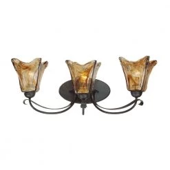 3-Light Burnished Gold Vanity Light with Umber Swirl Glass by Millennium Lighting