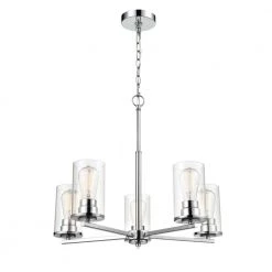 Verlana 5-Light 24 in. Chrome Hardwired Chandelier (1-Pack) by Millennium Lighting