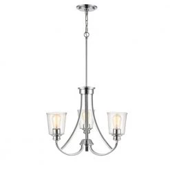 3-Lights 21.5 in. Chrome Chandelier by Millennium Lighting