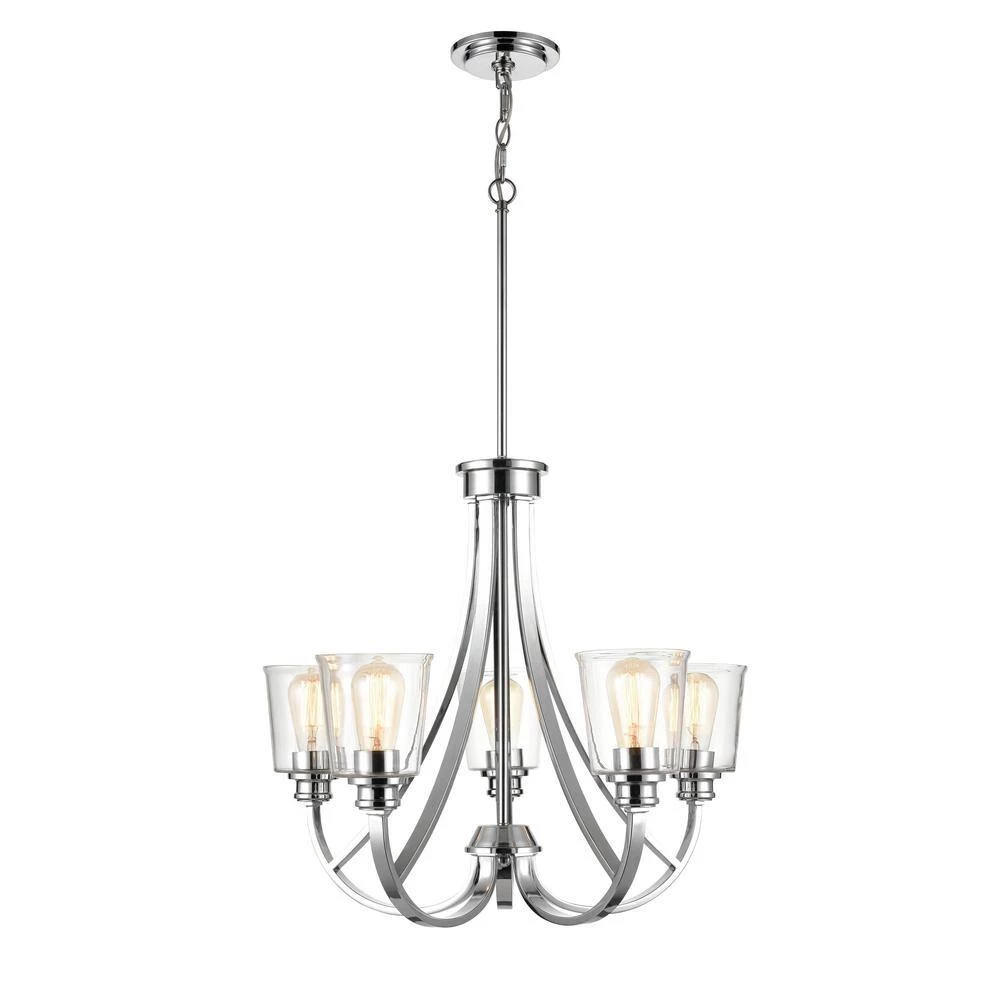 5-Lights 25 in. Chrome Chandelier by Millennium Lighting 3 5-Lights 25 in. Chrome Chandelier by Millennium Lighting - Image 3