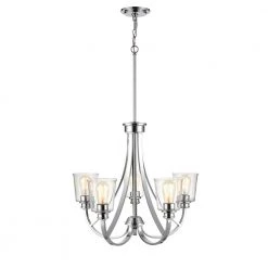 5-Lights 25 in. Chrome Chandelier by Millennium Lighting