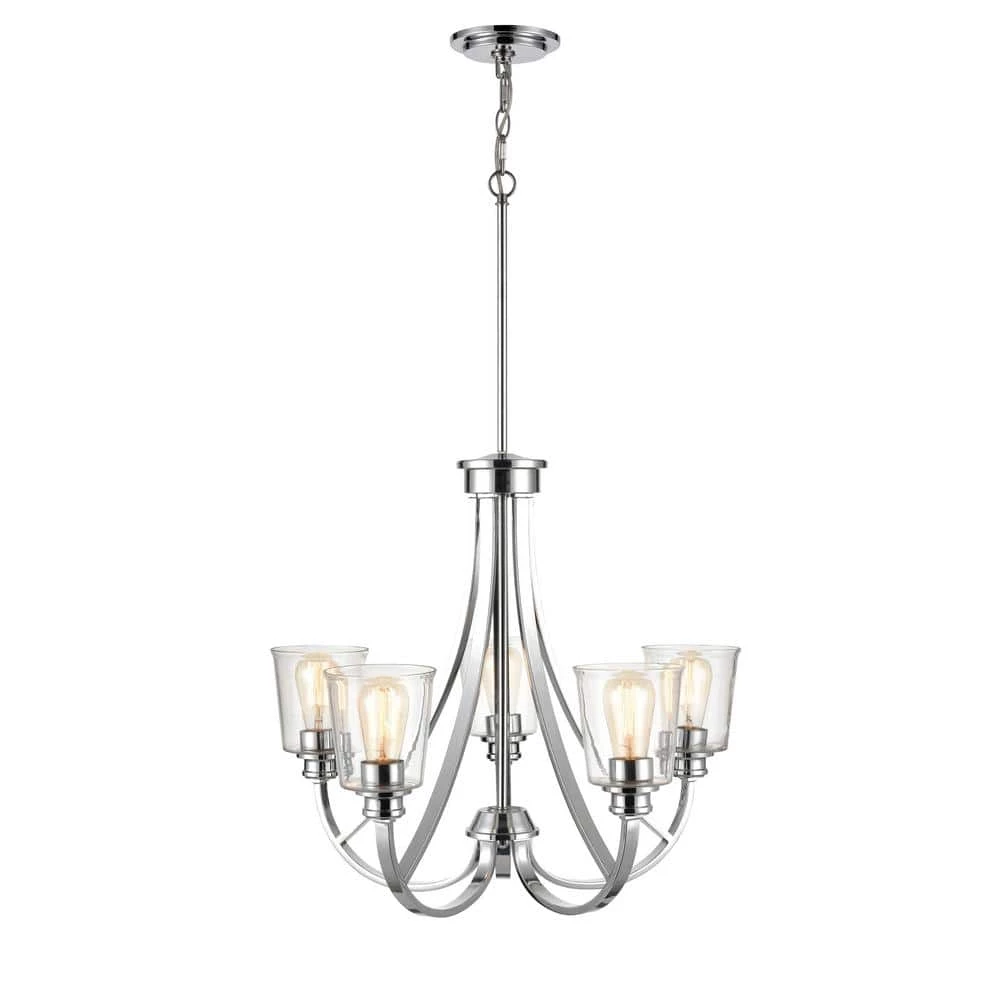 5-Lights 25 in. Chrome Chandelier by Millennium Lighting 1 5-Lights 25 in. Chrome Chandelier by Millennium Lighting
