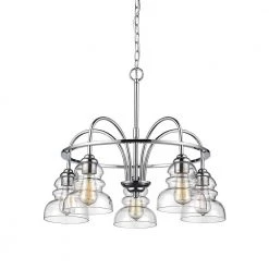 5-Lights 26 in. Chrome Chandelier by Millennium Lighting