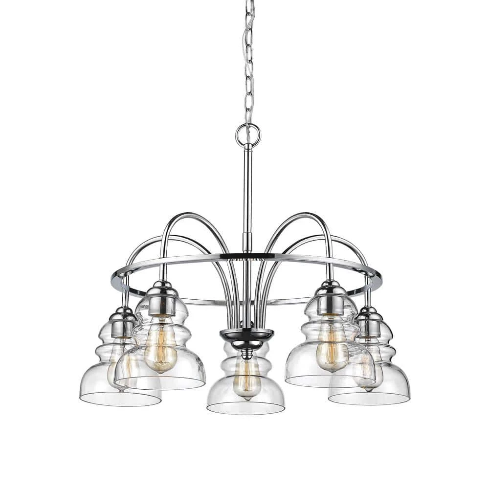 5-Lights 26 in. Chrome Chandelier by Millennium Lighting 1 5-Lights 26 in. Chrome Chandelier by Millennium Lighting