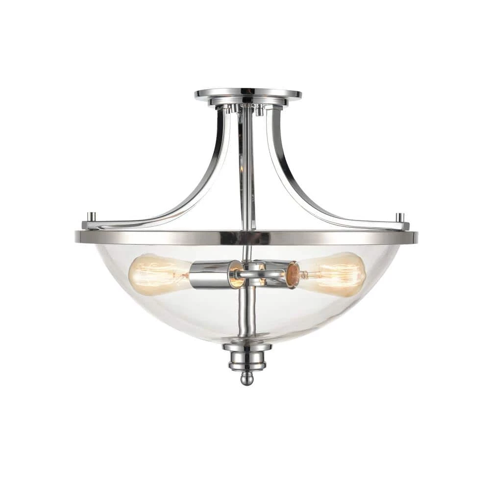 19 in. 2-Light Chrome Semi-Flush Ceiling Flush Mount by Millennium Lighting 1 19 in. 2-Light Chrome Semi-Flush Ceiling Flush Mount by Millennium Lighting
