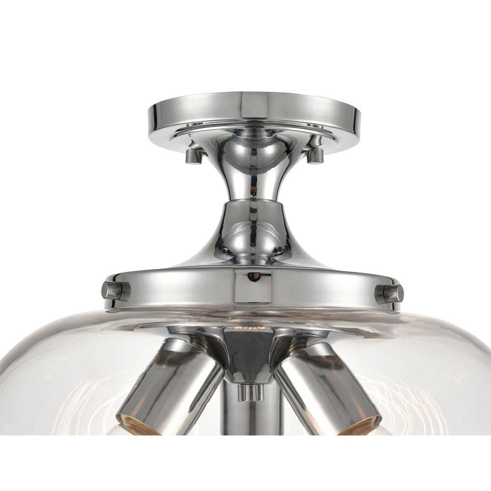 3-Light Chrome Semi-Flush Ceiling Flush Munt by Millennium Lighting 2 3-Light Chrome Semi-Flush Ceiling Flush Munt by Millennium Lighting - Image 2