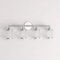 4-Light Chrome Vanity Light with Etched White Glass by Millennium Lighting -Millennium Lighting Shop chrome millennium lighting vanity lighting 224 ch 31 1000