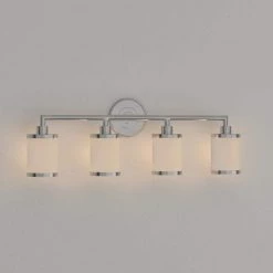 4-Light Chrome Vanity Light with Etched White Glass by Millennium Lighting -Millennium Lighting Shop chrome millennium lighting vanity lighting 224 ch d4 1000