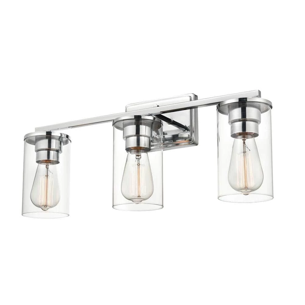 Verlana 22 in. 3-Light Chrome Bathroom Vanity Light with Clear Glass Shade by Millennium Lighting 4 Verlana 22 in. 3-Light Chrome Bathroom Vanity Light with Clear Glass Shade by Millennium Lighting - Image 4