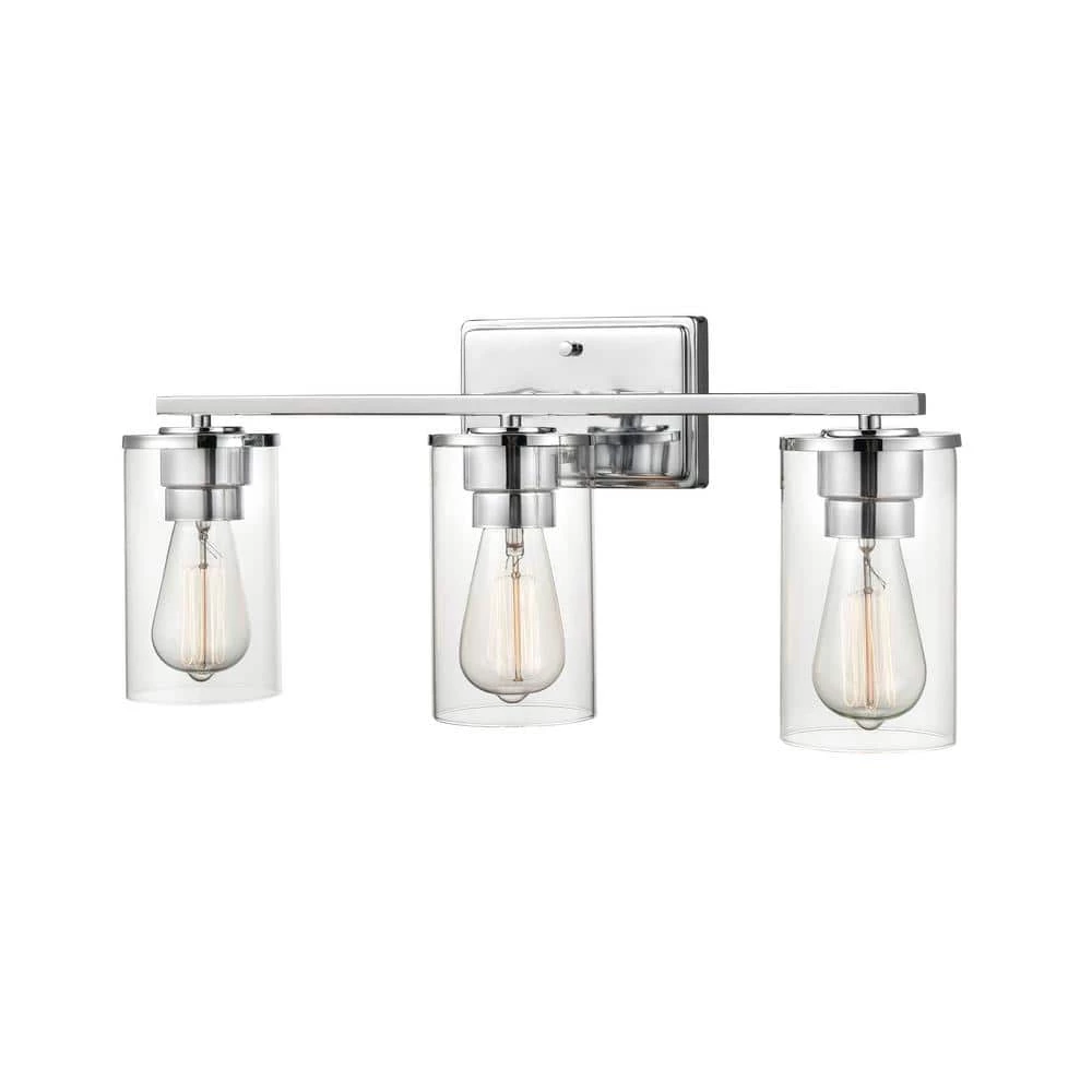 Verlana 22 in. 3-Light Chrome Bathroom Vanity Light with Clear Glass Shade by Millennium Lighting 5 Verlana 22 in. 3-Light Chrome Bathroom Vanity Light with Clear Glass Shade by Millennium Lighting - Image 5