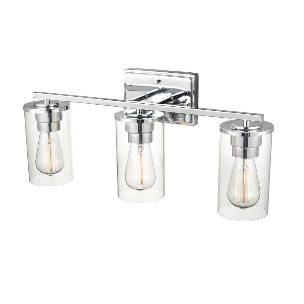 Verlana 22 in. 3-Light Chrome Bathroom Vanity Light with Clear Glass Shade by Millennium Lighting 3 Verlana 22 in. 3-Light Chrome Bathroom Vanity Light with Clear Glass Shade by Millennium Lighting - Image 3