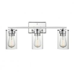 Verlana 22 in. 3-Light Chrome Bathroom Vanity Light with Clear Glass Shade by Millennium Lighting