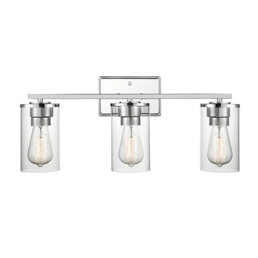 Verlana 22 in. 3-Light Chrome Bathroom Vanity Light with Clear Glass Shade by Millennium Lighting 2 Verlana 22 in. 3-Light Chrome Bathroom Vanity Light with Clear Glass Shade by Millennium Lighting - Image 2