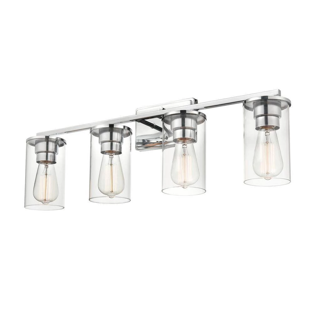 Verlana 27.625 in. 4-Light Chrome Bathroom Vanity Light with Clear Glass Shade by Millennium Lighting 4 Verlana 27.625 in. 4-Light Chrome Bathroom Vanity Light with Clear Glass Shade by Millennium Lighting - Image 4
