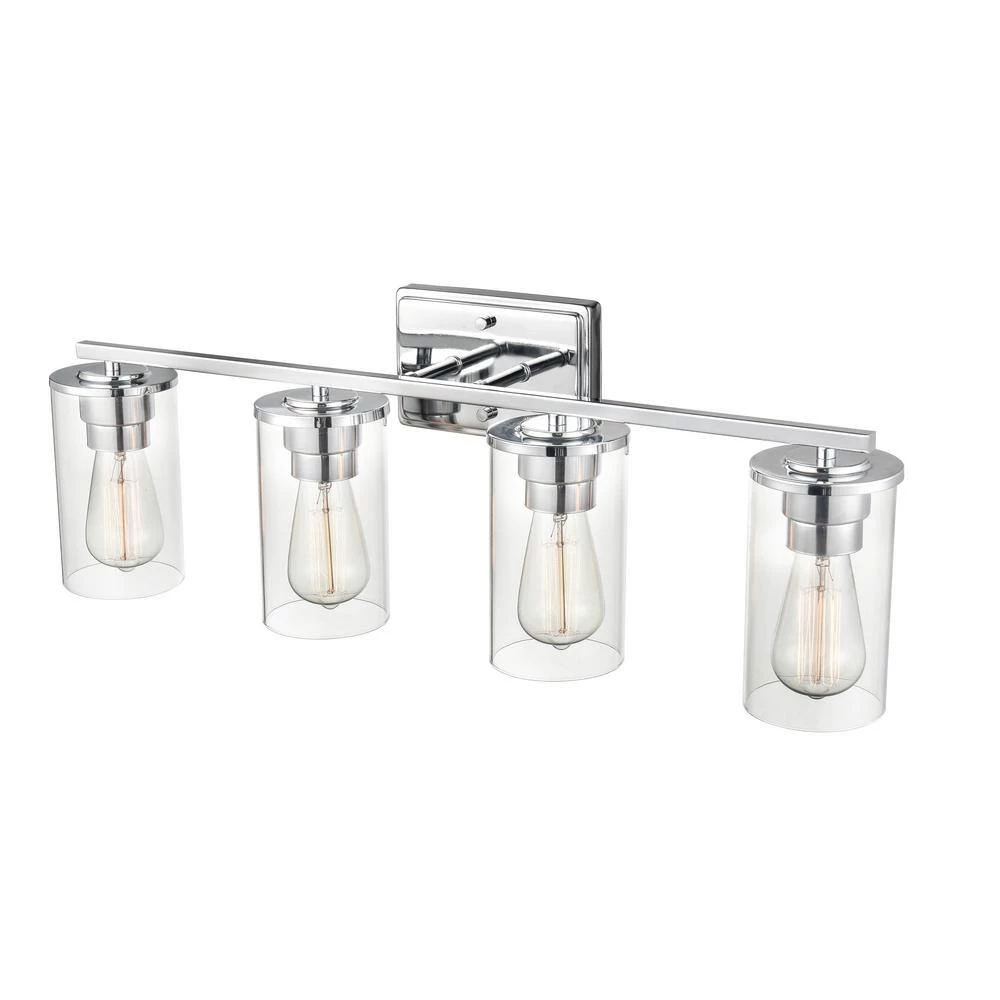 Verlana 27.625 in. 4-Light Chrome Bathroom Vanity Light with Clear Glass Shade by Millennium Lighting 3 Verlana 27.625 in. 4-Light Chrome Bathroom Vanity Light with Clear Glass Shade by Millennium Lighting - Image 3