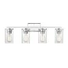 Verlana 27.625 in. 4-Light Chrome Bathroom Vanity Light with Clear Glass Shade by Millennium Lighting