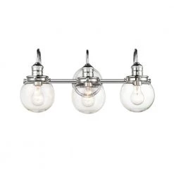 Ella 22.875 in. 3-Light Chrome Vanity Light with Clear Glass Shade by Millennium Lighting