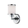 1-Light Chrome Wall Sconce with Etched White Glass by Millennium Lighting