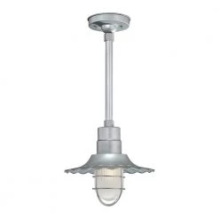 R Series 1-Light 14 in. Galvanized Radial Wave Shade by Millennium Lighting
