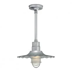 R Series 1-Light 17 in. Galvanized Radial Wave Shade by Millennium Lighting