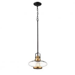 1-Light 10 in. Heirloom Bronze/Matte Black Mini Pendant by Millennium Lighting