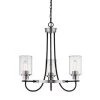 3-Lights 24 in. Matte Black/Brushed Nickel Chandelier by Millennium Lighting
