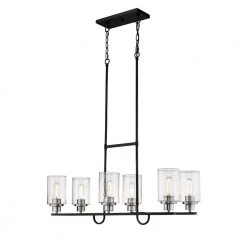 6-Light 14 in. Matte Black/Brushed Nickel Chandelier by Millennium Lighting
