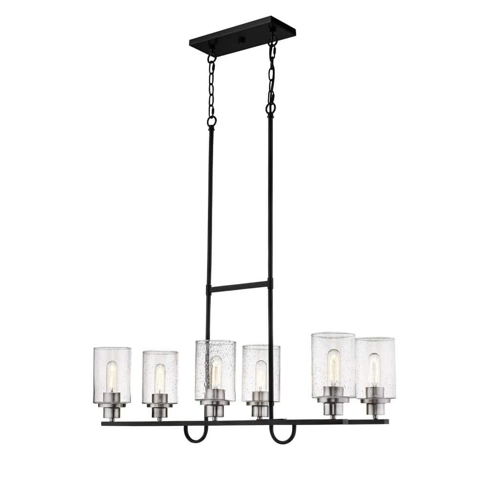 6-Light 14 in. Matte Black/Brushed Nickel Chandelier by Millennium Lighting 1 6-Light 14 in. Matte Black/Brushed Nickel Chandelier by Millennium Lighting