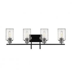 32 in. 4-Light Matte Black/Brushed Nickel Vanity Light by Millennium Lighting