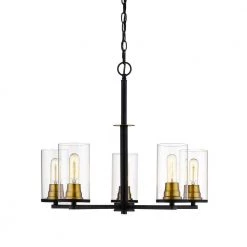 5-Lights 26 in. Matte Black/Heirloom Bronze Chandelier by Millennium Lighting