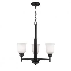 21 in. 3-Light Matte Black Chandelier by Millennium Lighting