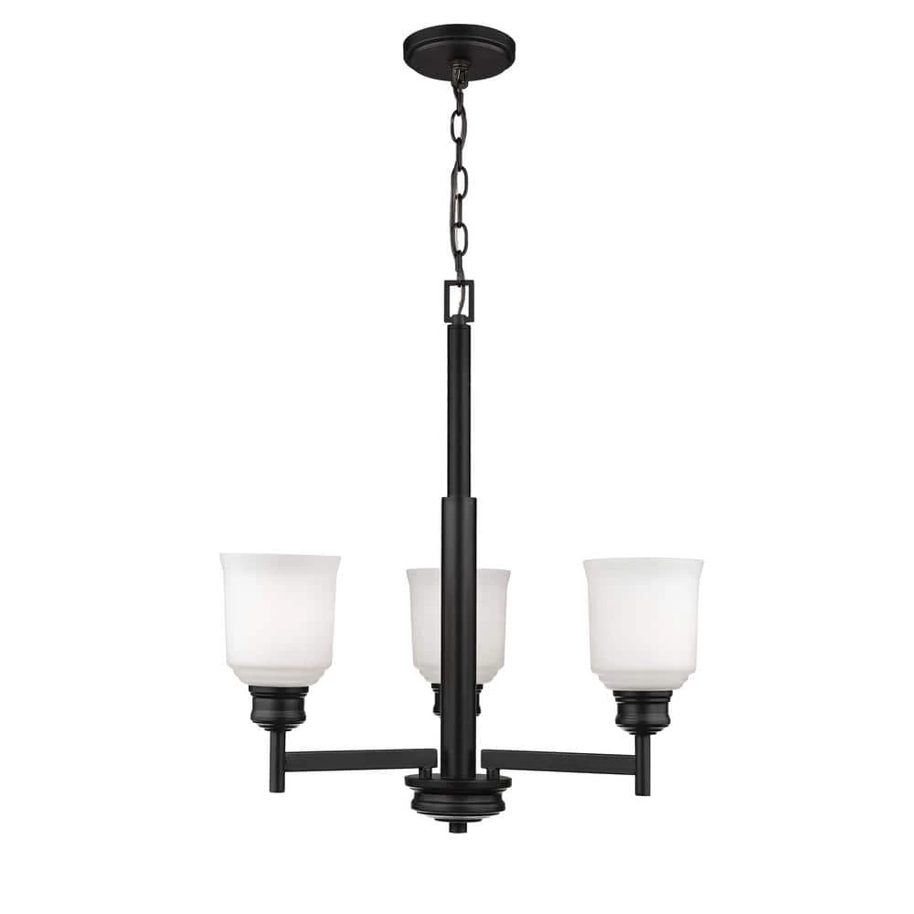 21 in. 3-Light Matte Black Chandelier by Millennium Lighting 1 21 in. 3-Light Matte Black Chandelier by Millennium Lighting