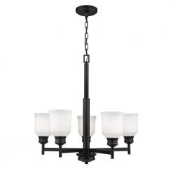 5-Lights 25.5 in. Matte Black Chandelier by Millennium Lighting