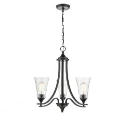 Natalie 23 in. 3-Light Matte Black Chandelier Light with Clear Seeded Shade by Millennium Lighting -Millennium Lighting Shop matte black millennium lighting chandeliers 1463 mb 44 1000