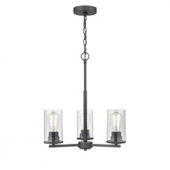 Verlana 3-Light 19 in. Matte Black Hardwired Chandelier (1-Pack) by Millennium Lighting