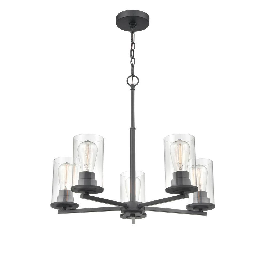 Verlana 5-Light 24 in. Matte Black Hardwired Chandelier (1-Pack) by Millennium Lighting 5 Verlana 5-Light 24 in. Matte Black Hardwired Chandelier (1-Pack) by Millennium Lighting - Image 5