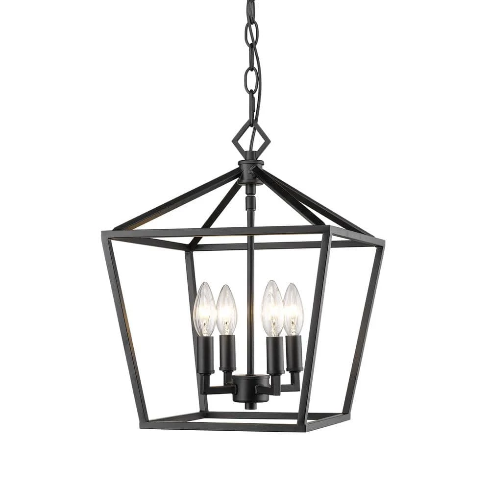 4-Light 12 in. W Matte Black Taper Candle Pendant by Millennium Lighting 1 4-Light 12 in. W Matte Black Taper Candle Pendant by Millennium Lighting