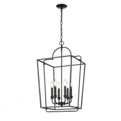 18 in. 6-Light Matte Black Pendant by Millennium Lighting