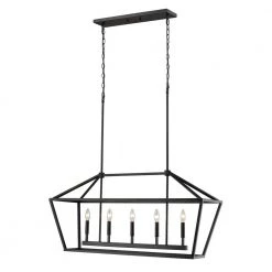 3245-MB 5-Light 40 in. Wide Taper Candle Matte Black Chandelier by Millennium Lighting