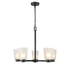 Coley 5-Light 25 in. Matte Black Hardwired Chandelier (1-Pack) by Millennium Lighting -Millennium Lighting Shop matte black millennium lighting chandeliers 4265 mb 4f 1000