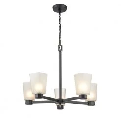 Coley 5-Light 25 in. Matte Black Hardwired Chandelier (1-Pack) by Millennium Lighting