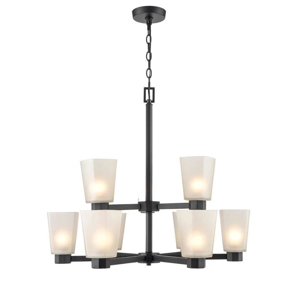 Coley 9-Light 27.5 in. Matte Black Hardwired Chandelier (1-Pack) by Millennium Lighting 3 Coley 9-Light 27.5 in. Matte Black Hardwired Chandelier (1-Pack) by Millennium Lighting - Image 3