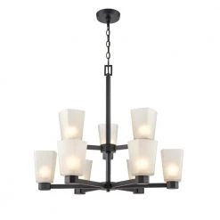 Coley 9-Light 27.5 in. Matte Black Hardwired Chandelier (1-Pack) by Millennium Lighting