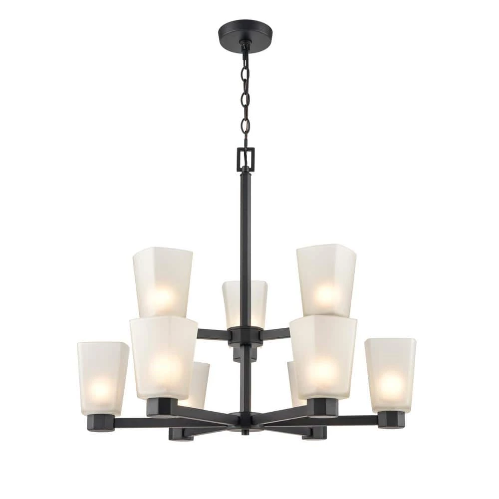 Coley 9-Light 27.5 in. Matte Black Hardwired Chandelier (1-Pack) by Millennium Lighting 1 Coley 9-Light 27.5 in. Matte Black Hardwired Chandelier (1-Pack) by Millennium Lighting