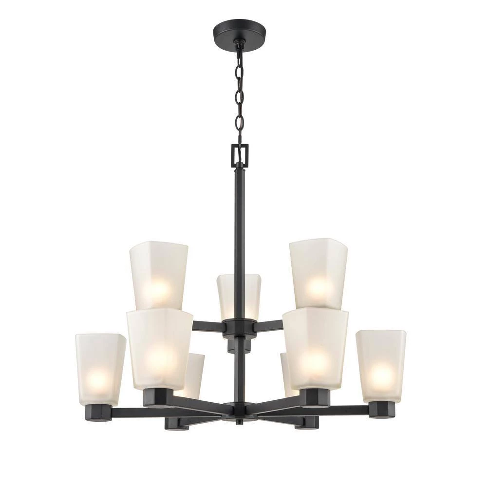Coley 9-Light 27.5 in. Matte Black Hardwired Chandelier (1-Pack) by Millennium Lighting 2 Coley 9-Light 27.5 in. Matte Black Hardwired Chandelier (1-Pack) by Millennium Lighting - Image 2